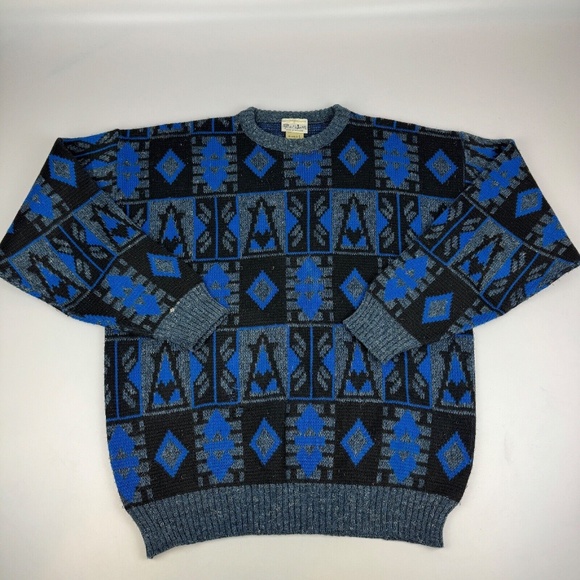 Peter Werth Other - Vintage Peter Werth Mens Size L Wool Blend Geometric Sweater Made in England